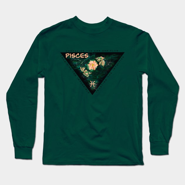 Pisces Energy - Black lettering Long Sleeve T-Shirt by KRE Designs